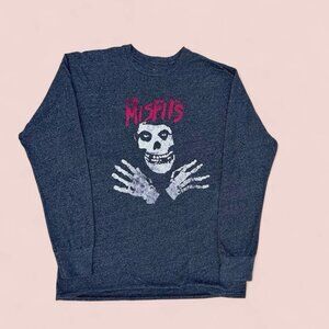 The Misfits Band Retro Brand Long Sleeve Graphic Classic Skull T-Shirt Sz Large